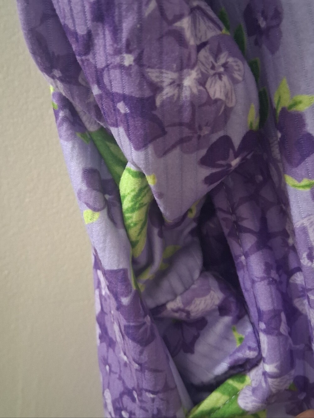 Vintage Anthony Richards Lavender Floral Long Robe 2X Button Down Pockets - Picture 4 of 10